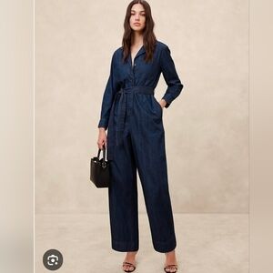 Banana Republic Tailored Denim Jumpsuit Size L